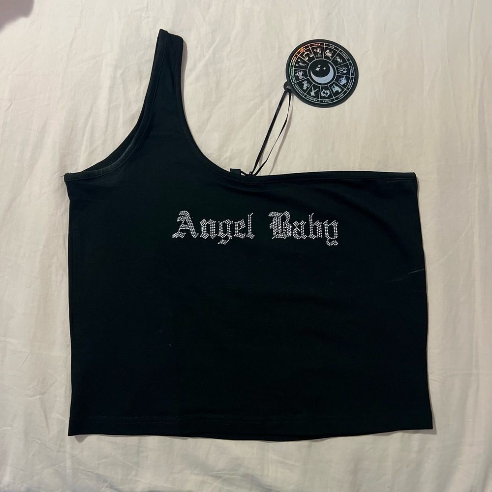 Dolls Kill Horoscopez ‘angel baby’ rhinestone top